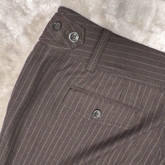 Ann Taylor Lindsay Curvy Fit Brown Mocha Pinstripe Dress Pants Womens 10 Y2K - Picture 12 of 13